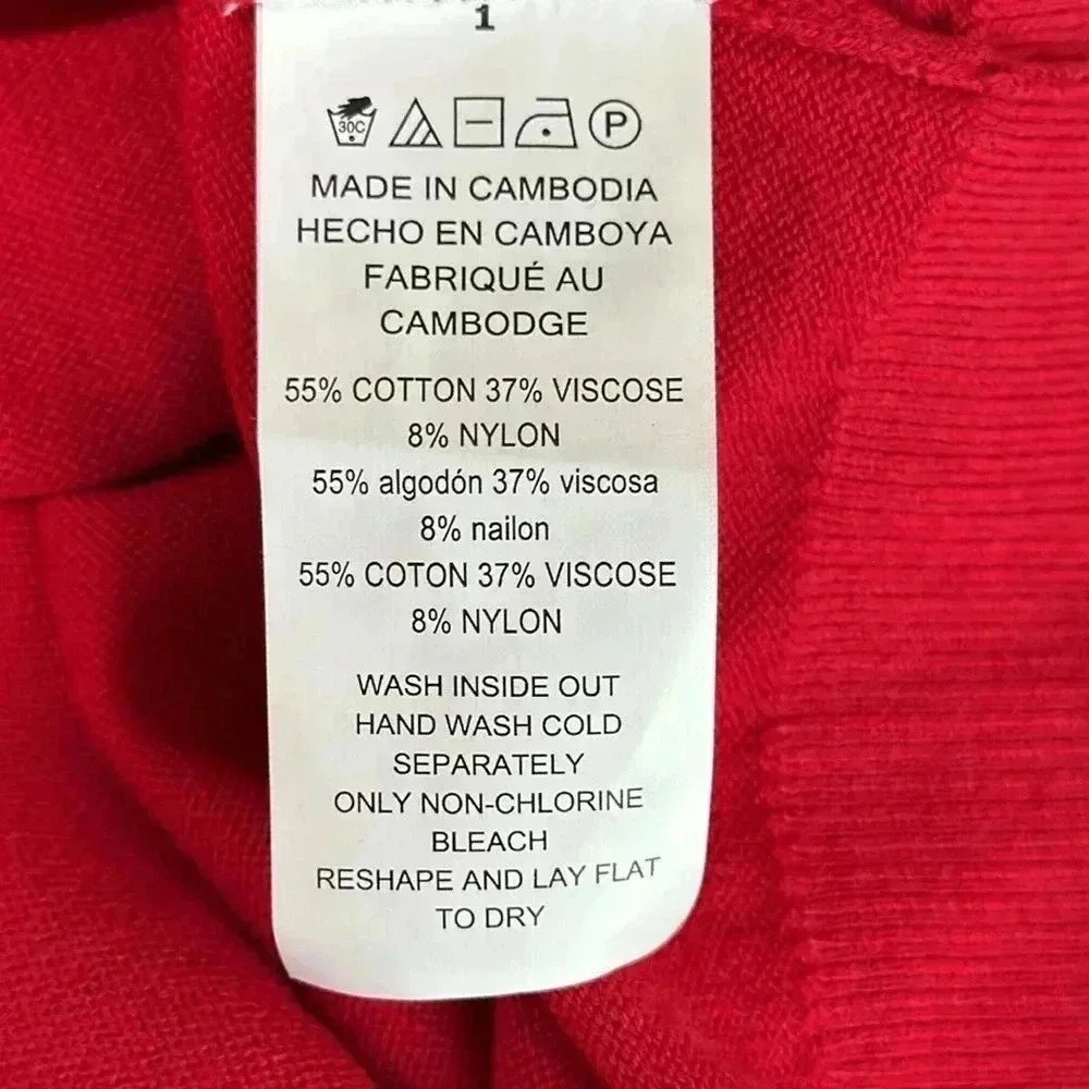 Michael Kors Women’s Red Mock Neck Studded Collar Sweater Size S